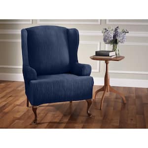 Stretch Birchwood Wing Slipcover Navy