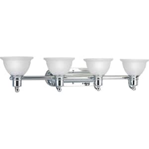 Madison Collection 37-1/2 in 4-Light Polished Chrome Etched Glass Traditional Bath Vanity Light