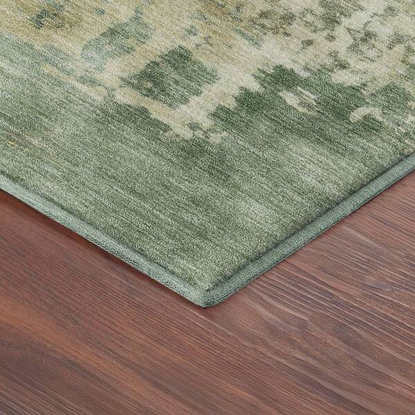Mayfield Premium Machine Washable Abstract AMF2366 Sage 3 ft. x 5 ft. Area Rug