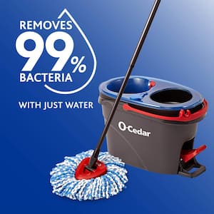 EasyWring RinseClean Microfiber Spin Mop with 2-Tank Bucket System and 2 Extra Mop Head Refills