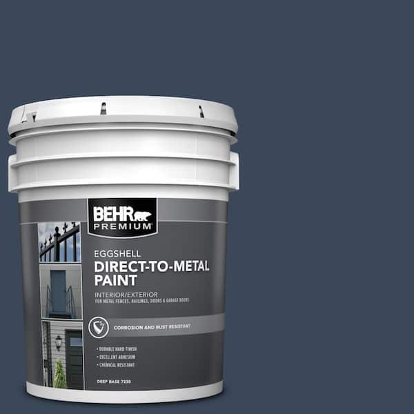 BEHR PREMIUM 5 gal. #M500-7 Very Navy Eggshell Direct to Metal Interior/Exterior Paint