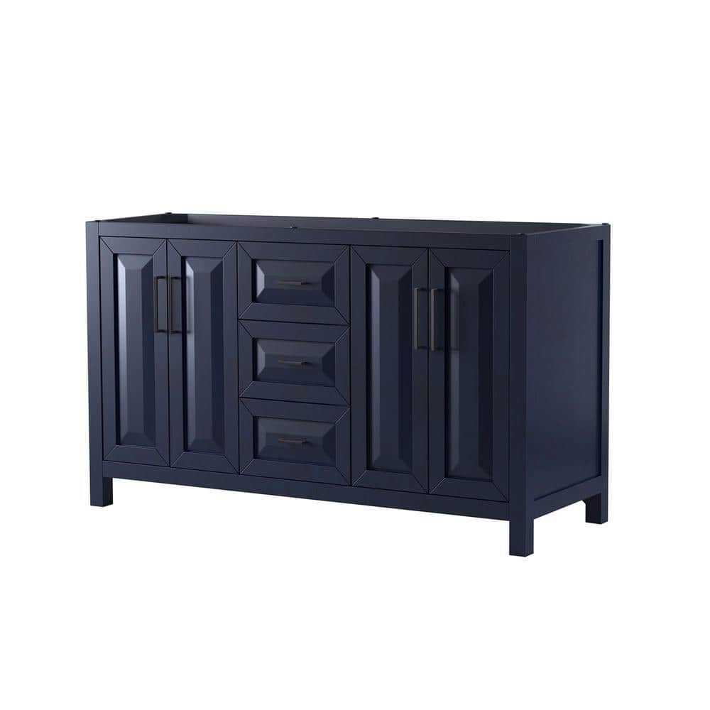 Daria 59 in. W x 21.5 in. D x 35 in. H Double Bath Vanity Cabinet without Top in Dark Blue price history on PriceWatchPro