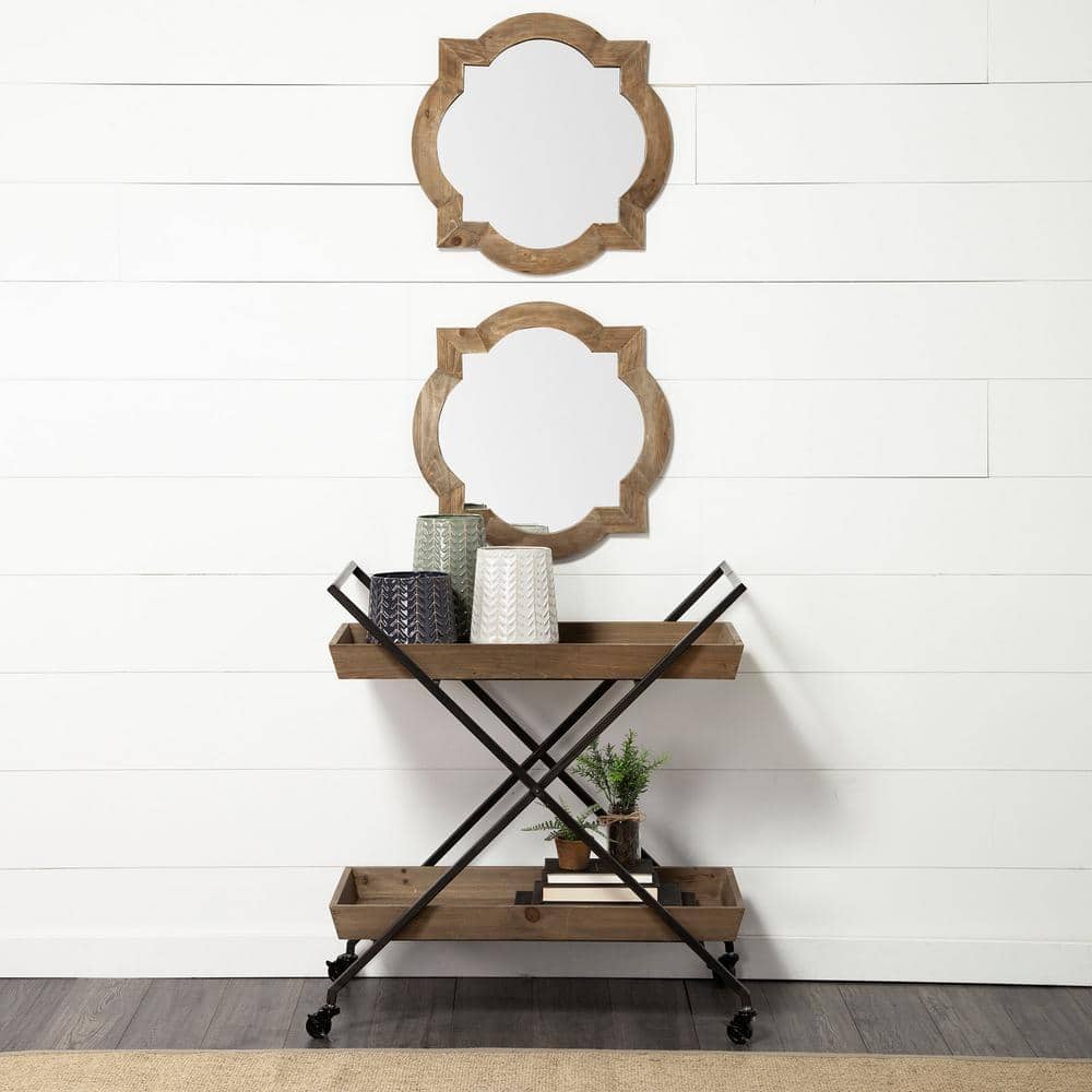 Argonne Natural Pine Wood Full-Length Square Wall Mirror