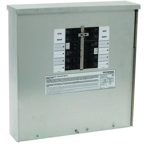 Generac 30-Amp Manual Transfer Switch 10-16 Circuits 7.5 kW Outdoor