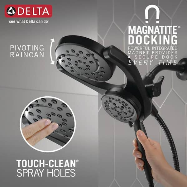 Delta HydroRain Two-in-One 4-Spray Patterns 6 in. Wall Mount Dual