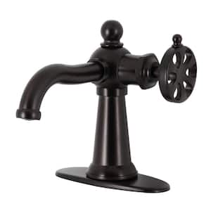 Belknap Single-Handle Single Hole Bathroom Faucet with Push Pop-Up and Deck Plate in Oil Rubbed Bronze