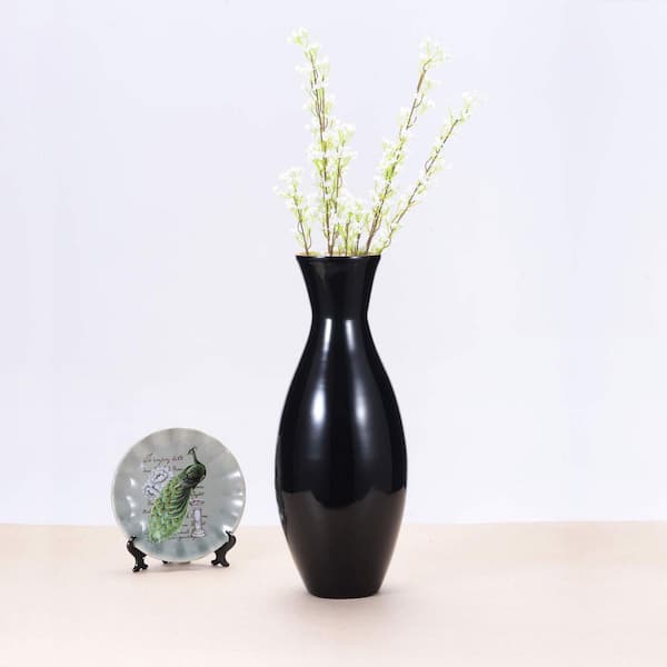 Villacera 20 in. Black Decorative Handcrafted Classic Bamboo Floor