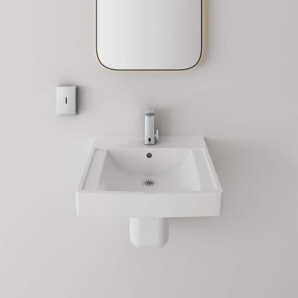 American Standard Decorum 21 in. x 20.25 in. Wall Mounted Bathroom Sink Single Hole in White Vitreous China
