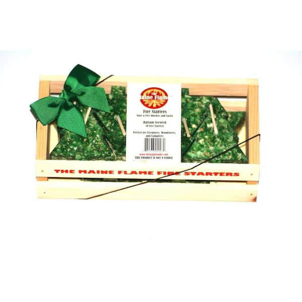 Maine Flame Balsam Scented Fire Starter Gift Crate (10-Pack)
