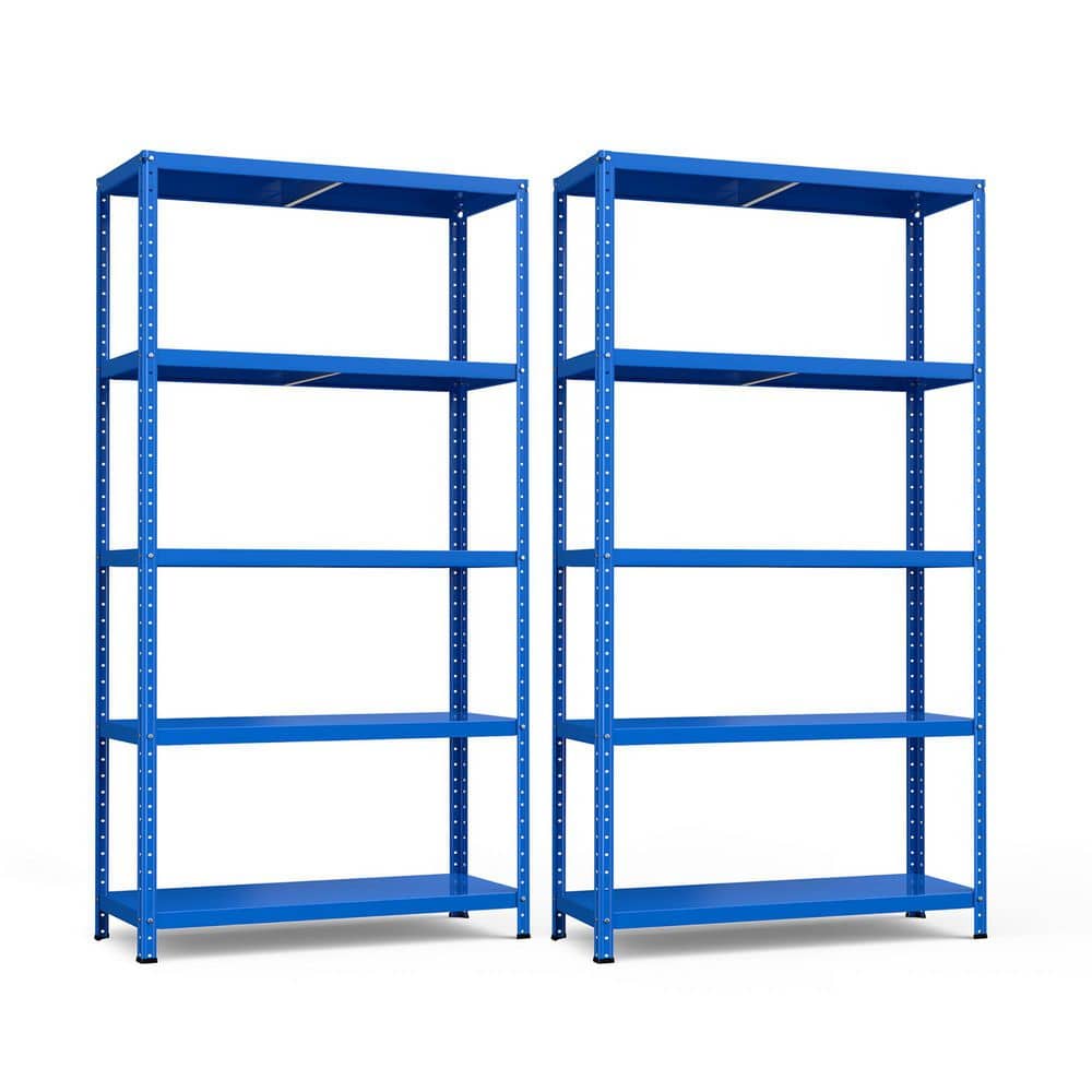 Costway 2Piece 5Tier Metal Shelving Unit Adjustable HeavyDuty
