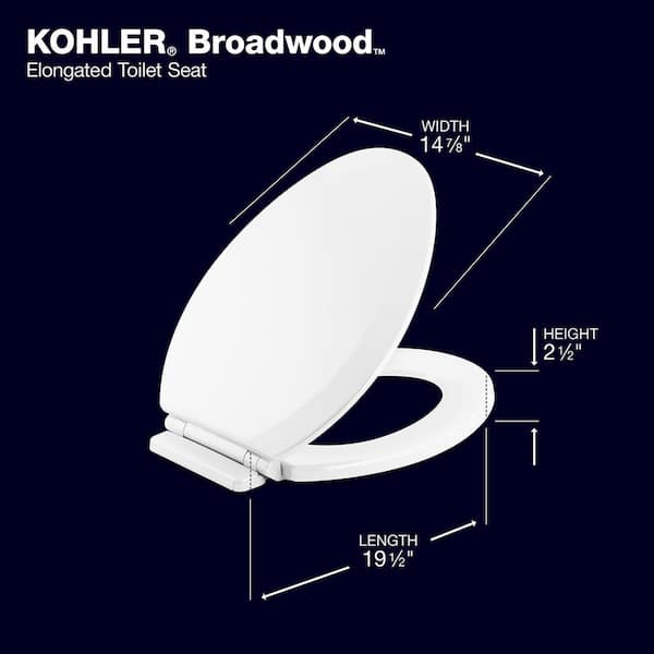KOHLER Broadwood Elongated Closed Front Toilet Seat in White (2-Pack)