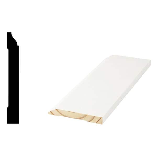 620 9/16 in. x  4-1/4 in. x  96 in. Primed Pine Finger-Jointed Baseboard Moulding (1-Piece − 8 Total Linear Feet)