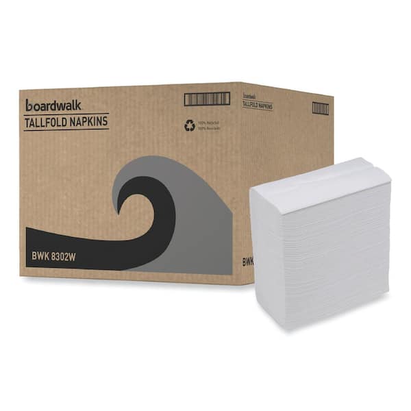 Boardwalk 1/8-Fold Dinner Napkins, 2-Ply, 15 in. x 17 in., White, 300/Pack,  10 Packs/Carton BWK8321W - The Home Depot