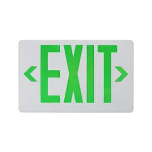 EXL4 Series Integrated LED White Emergency Exit Sign, Green Lettering