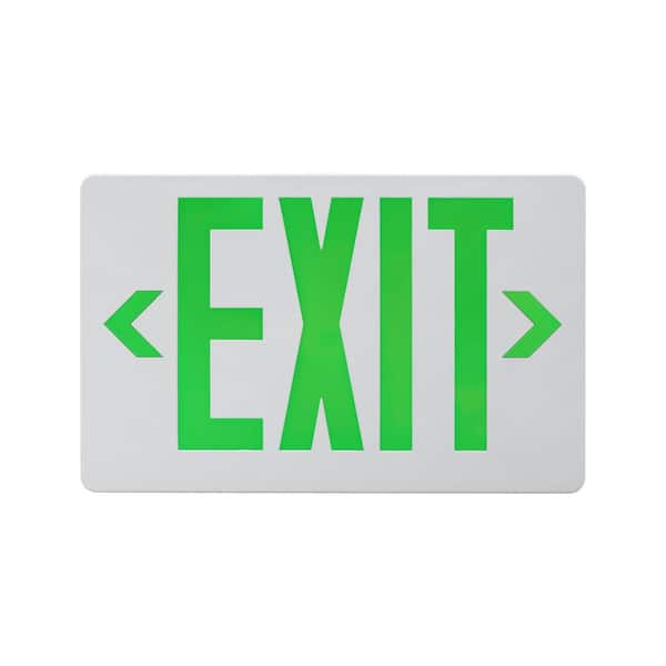 EXL4 Series Integrated LED White Emergency Exit Sign, Green Lettering