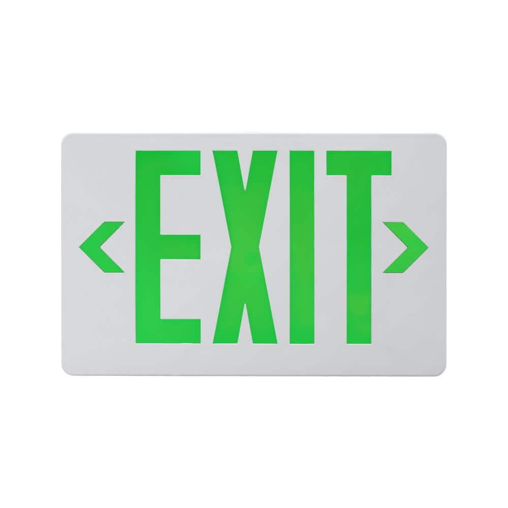 NICOR EXL4 Series Integrated LED White Emergency Exit Sign, Green ...