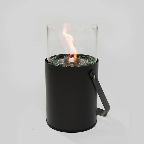 Black Round Steel Outdoor Portable Ethanol Fire Pit