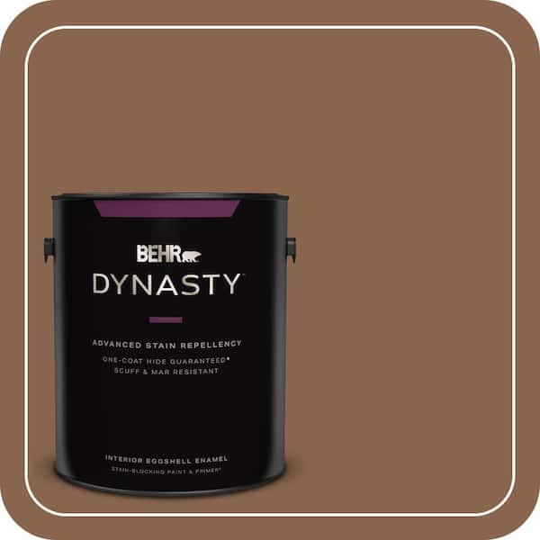 BEHR DYNASTY 1 gal. #S220-7 Molasses One-Coat Hide Eggshell Enamel Interior Stain-Blocking Paint & Primer