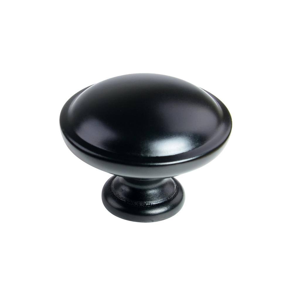 1-1/4 in. Flat Black Traditional Round Mushroom Cabinet Knob (10-Pack) price history on PriceWatchPro