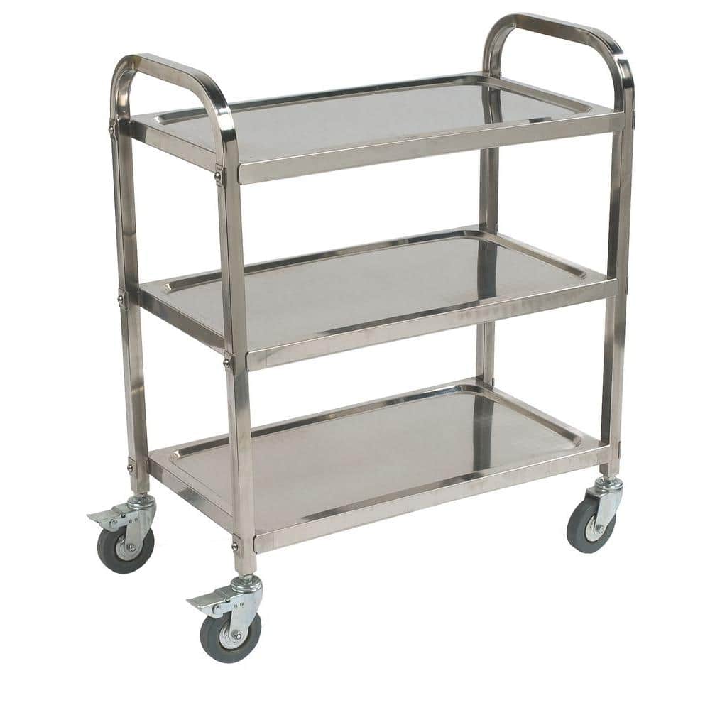 Rubbermaid Commercial Open Sided Utility Cart, Three-Shelf, 40.63