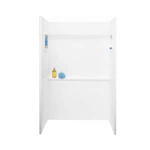 34 in. x 48 in. x 72 in. 3-Piece Direct-to-Stud Alcove Shower Surround in White
