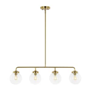 Morella 4-Watt 4-Light Gold Pendant Light with Glass Shade