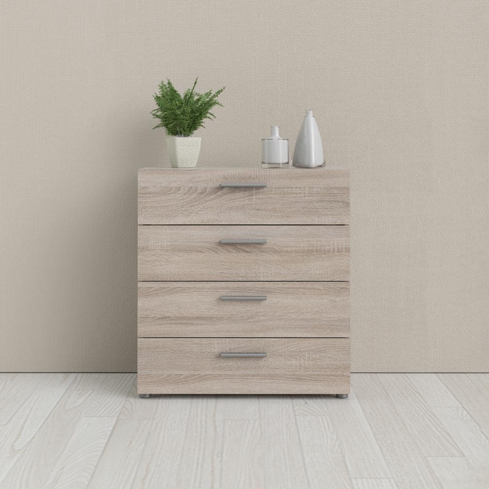Truffle Oak 4-Drawer Chest with Sleek Contemporary Design