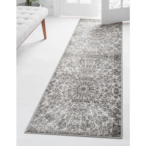 Sofia Grace Dark Gray 3' 3 x 16' 5 Runner Rug