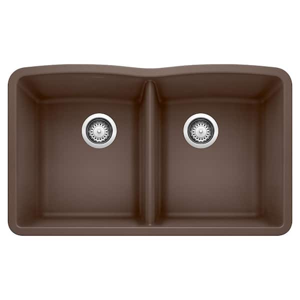 Blanco DIAMOND 32 in. Undermount 50/50 Double Bowl Cafe Granite Composite Kitchen Sink