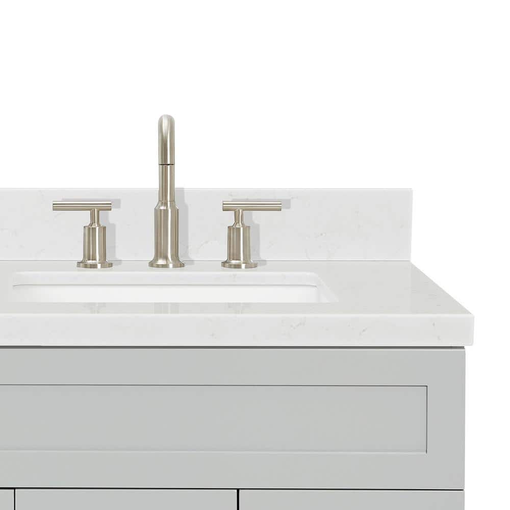 Hamlet 42" Gray Wood Freestanding Single Basin Vanity with Quartz Top