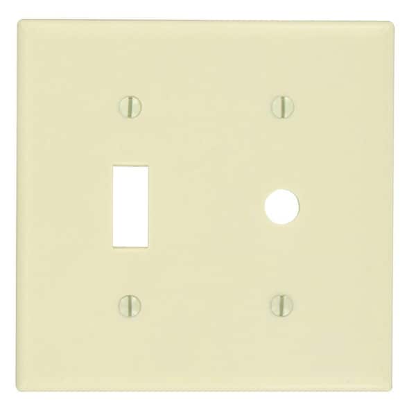 Leviton Ivory 2-Gang 1-Phone/1-Coaxial Wall Plate (1-Pack)