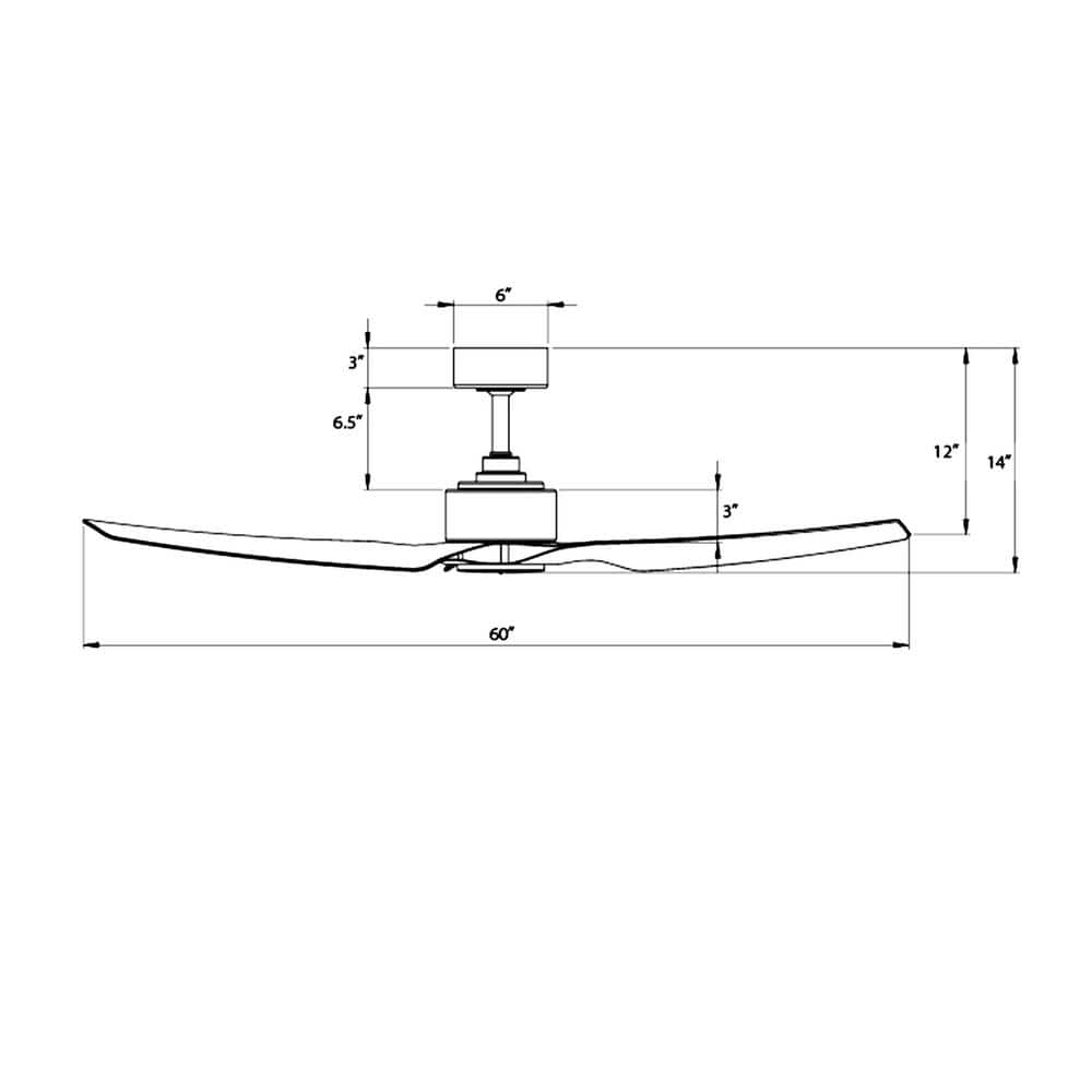 60" Matte Black ABS Smart Ceiling Fan with LED Light and Remote