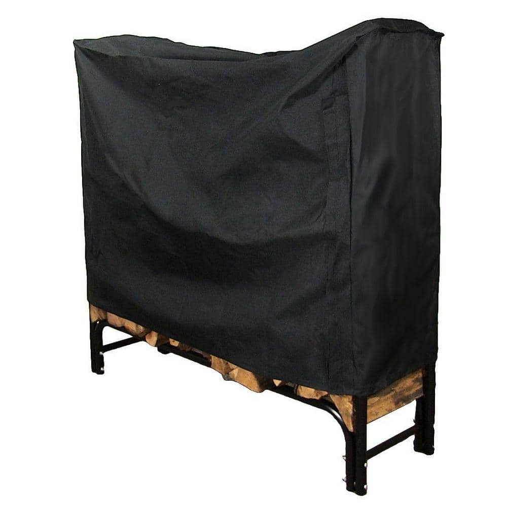 Sunnydaze 4 ft. Black Heavy-Duty Firewood Log Rack Cover