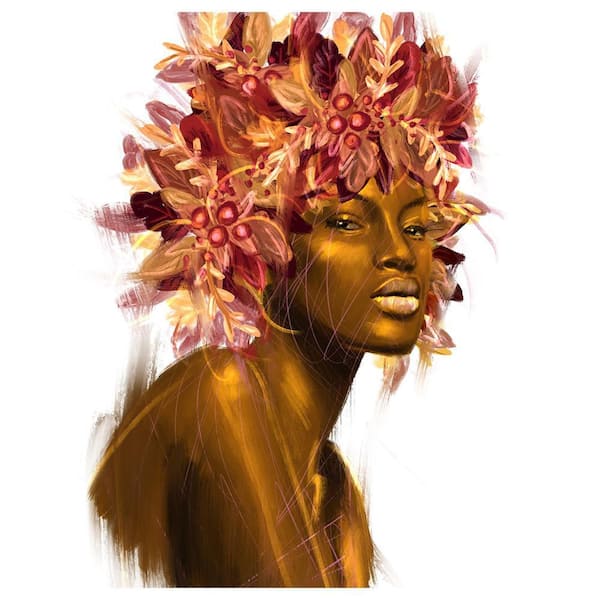 VENICE BEACH Collections Beauty from within Flowerhead Unknown 1 Piece Unframed Canvas Drawing Print 14 in. x 14 in.