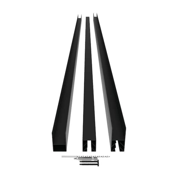 Barrette Outdoor Living Mixed Materials Matte Black Aluminum Fence Channel Kit for DSP Wood
