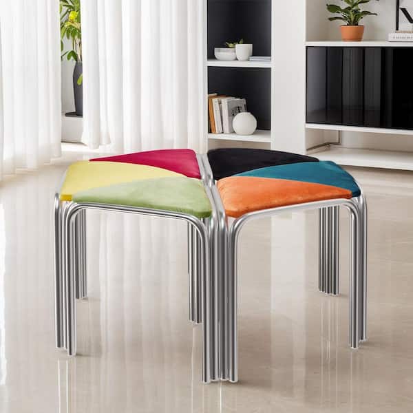 Karl home 18 in. H Mutli-Color Metal Frame Velvet Padded Seat