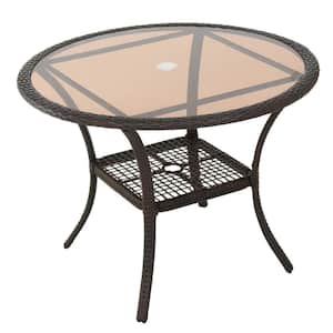37.5 in. W Brown Resin Outdoor Bistro Table