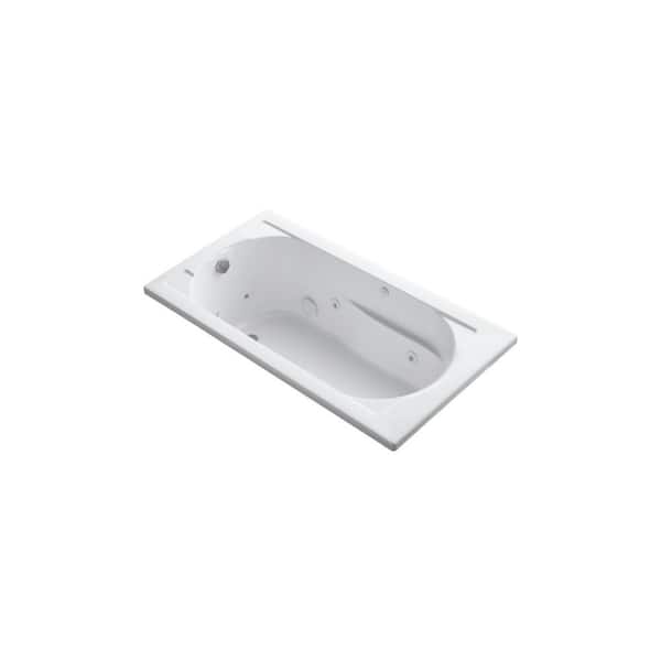 KOHLER Devonshire 60 in. Rectangular Drop-in Whirlpool Bathtub in White