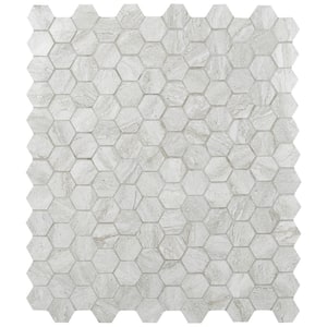 Nyon Gray Hexagon 12 in. x 12 in. x 10mm Matte Porcelain Mesh-Mounted Mosaic Tile (8 sq. ft./Case)