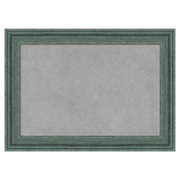 Amanti Art Upcycled Teal Grey 21 in. x 15 in Framed Magnetic Board