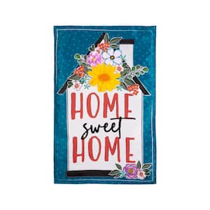 2-1/3 ft. x 3-2/3 ft. Floral Home Sweet Home Applique House Flag