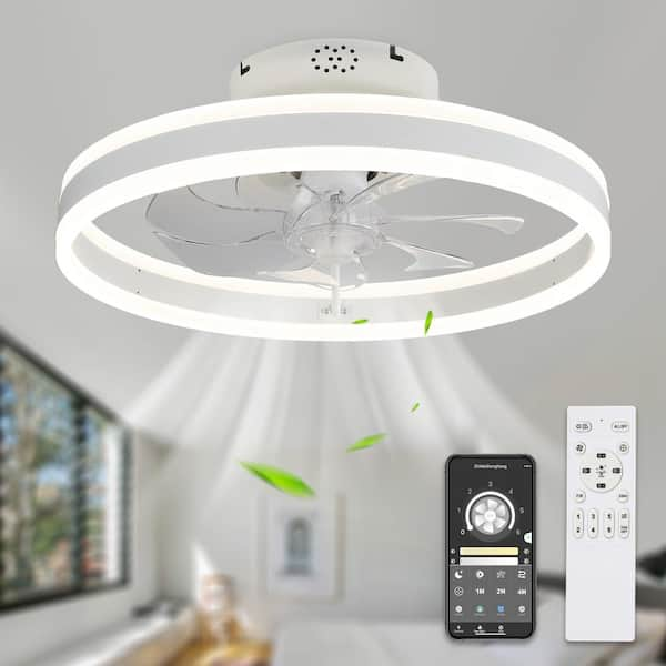 Bella Depot 20 In. Indoor Modern White Ceiling Fan With Dimmable 