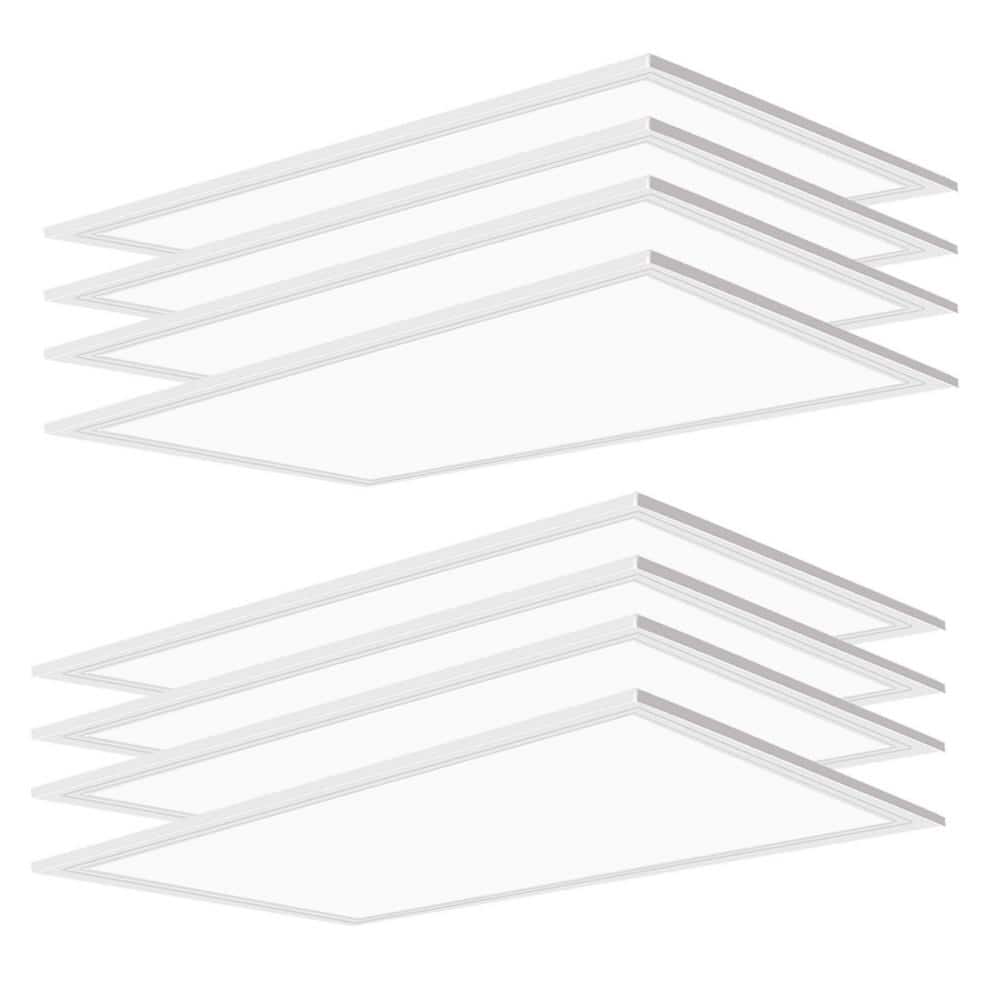 2 ft. x 4 ft. 7800 Lumens Integrated LED Panel Light, 5000K Recessed Edge-Lit ETL Listed Troffer Light Fixture (8-Pack) price history on PriceWatchPro