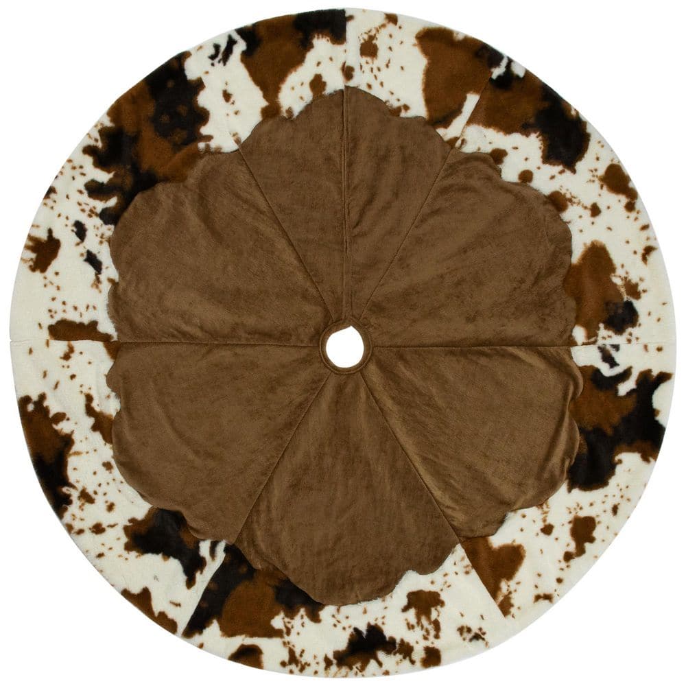 Corduroy Christmas Tree Skirt with Faux Fur Trim-48in.-Brown price history on PriceWatchPro
