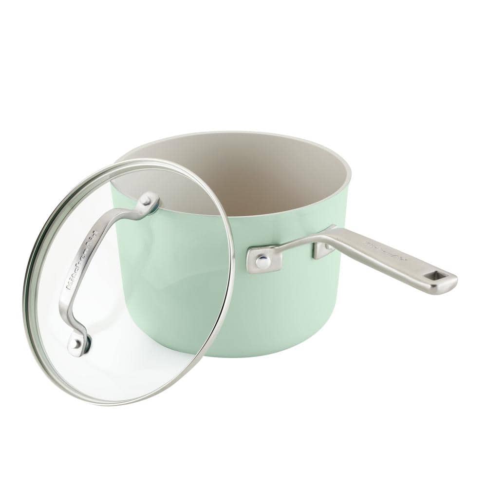 Pistachio Green Aluminum Ceramic Nonstick 9-Piece Cookware Set