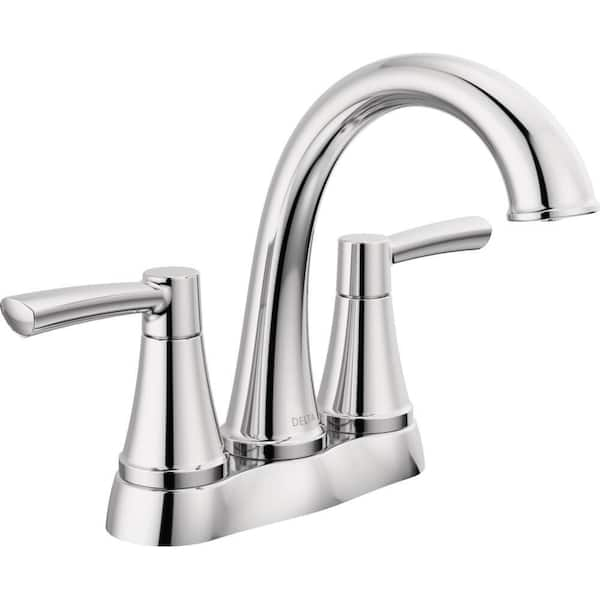 Delta Casara 4 in. Centerset Double Handle Bathroom Faucet in Polished Chrome