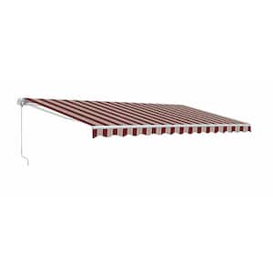 20 ft. Motorized Retractable Awning (120 in. Projection) in Multi-Stripe Red