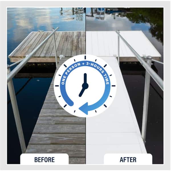 Deck-Top - 8 ft. x 1/2 in. x 5-1/2 in. Coastal Grey PVC Decking Board Covers for Composite and Wood Patio Decks (10-Pack)