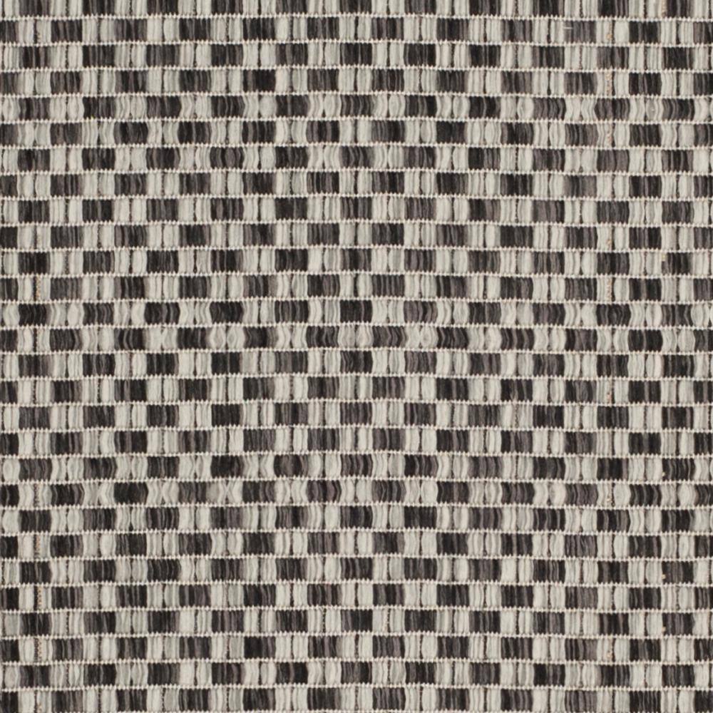 Reversible Black and Light Grey Synthetic 9' x 12' Area Rug