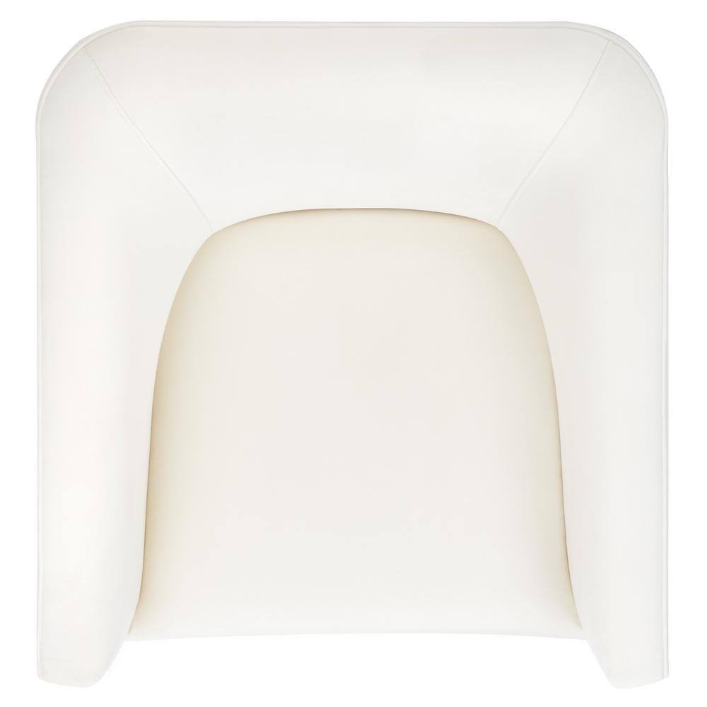 Birdie Cream Velvet Swivel Accent Chair with Wood Base